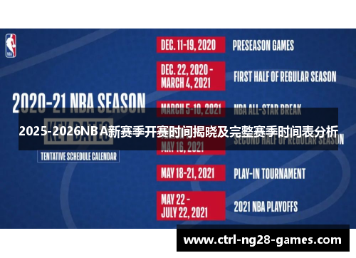 2025-2026NBA新赛季开赛时间揭晓及完整赛季时间表分析