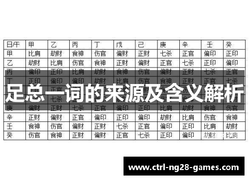 足总一词的来源及含义解析 足总一词的来源及含义解析